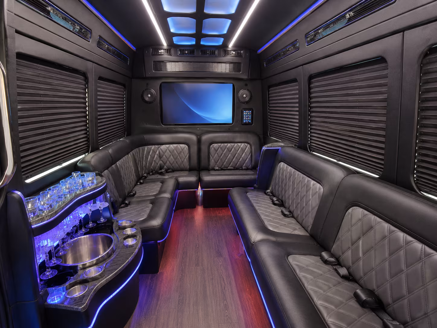 edmond party bus rental interior